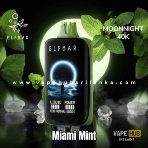 ELFBAR MOONNIGHT Miami Mint flavor 40,000 puffs disposable vape device in Sri Lanka