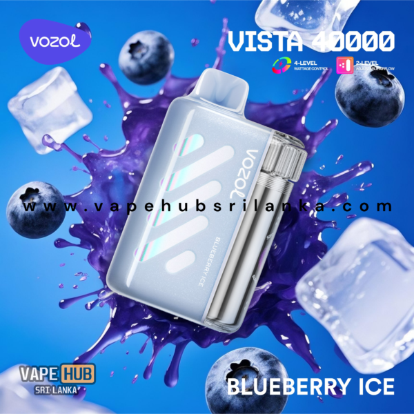 VOZOL VISTA Blueberry Ice flavor 40,000 puffs disposable vape device in Sri Lanka